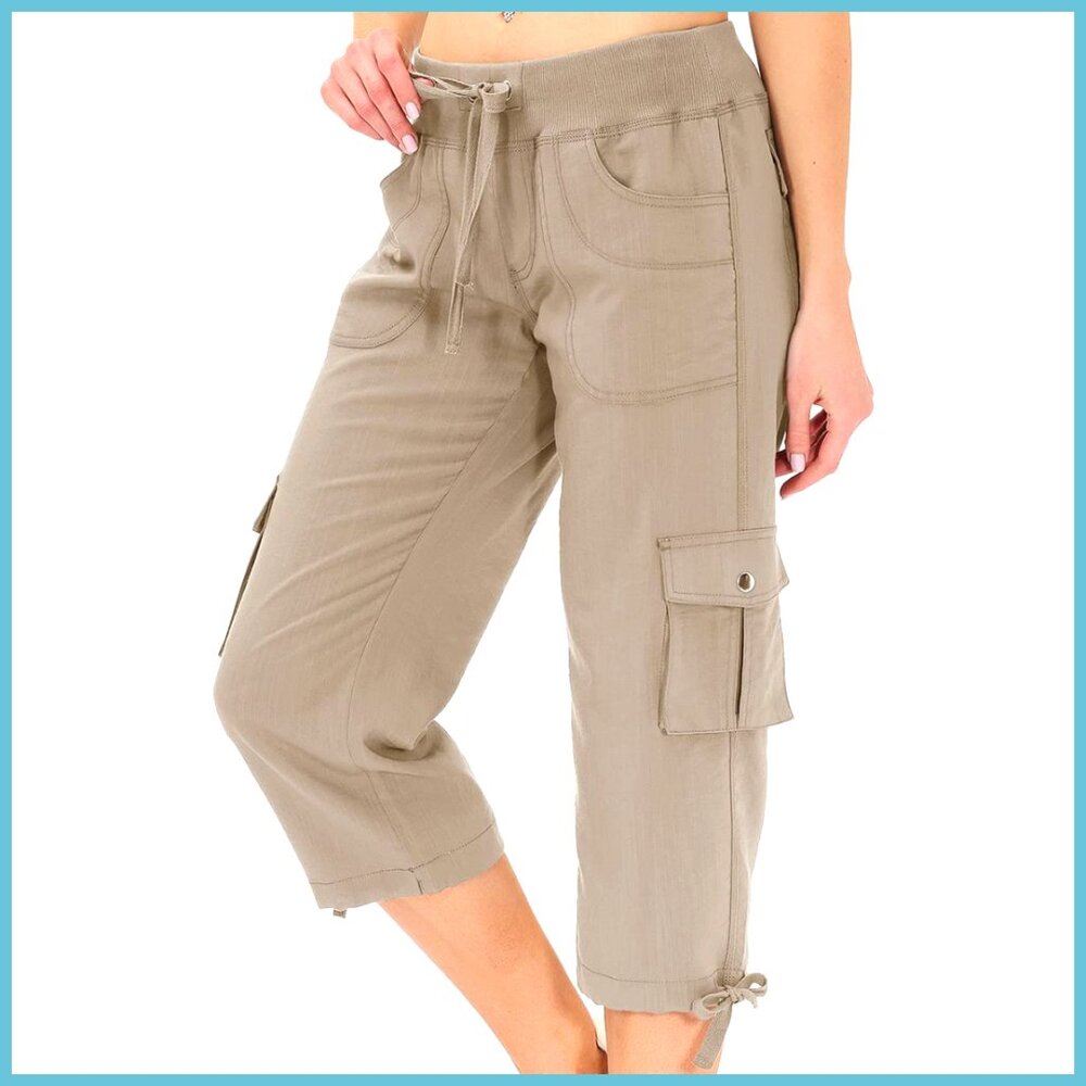 Women's Cargo Shorts with Pockets, Dry Fit Stretch, Lightweight for Hiking